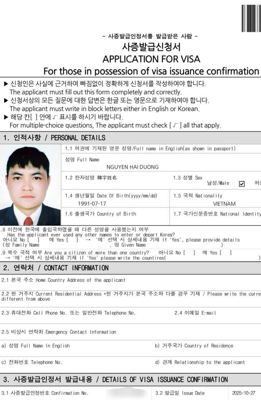 CHÚC MỪNG BẠN THỢ HÀN HÀN QUỐC CÓ VISA