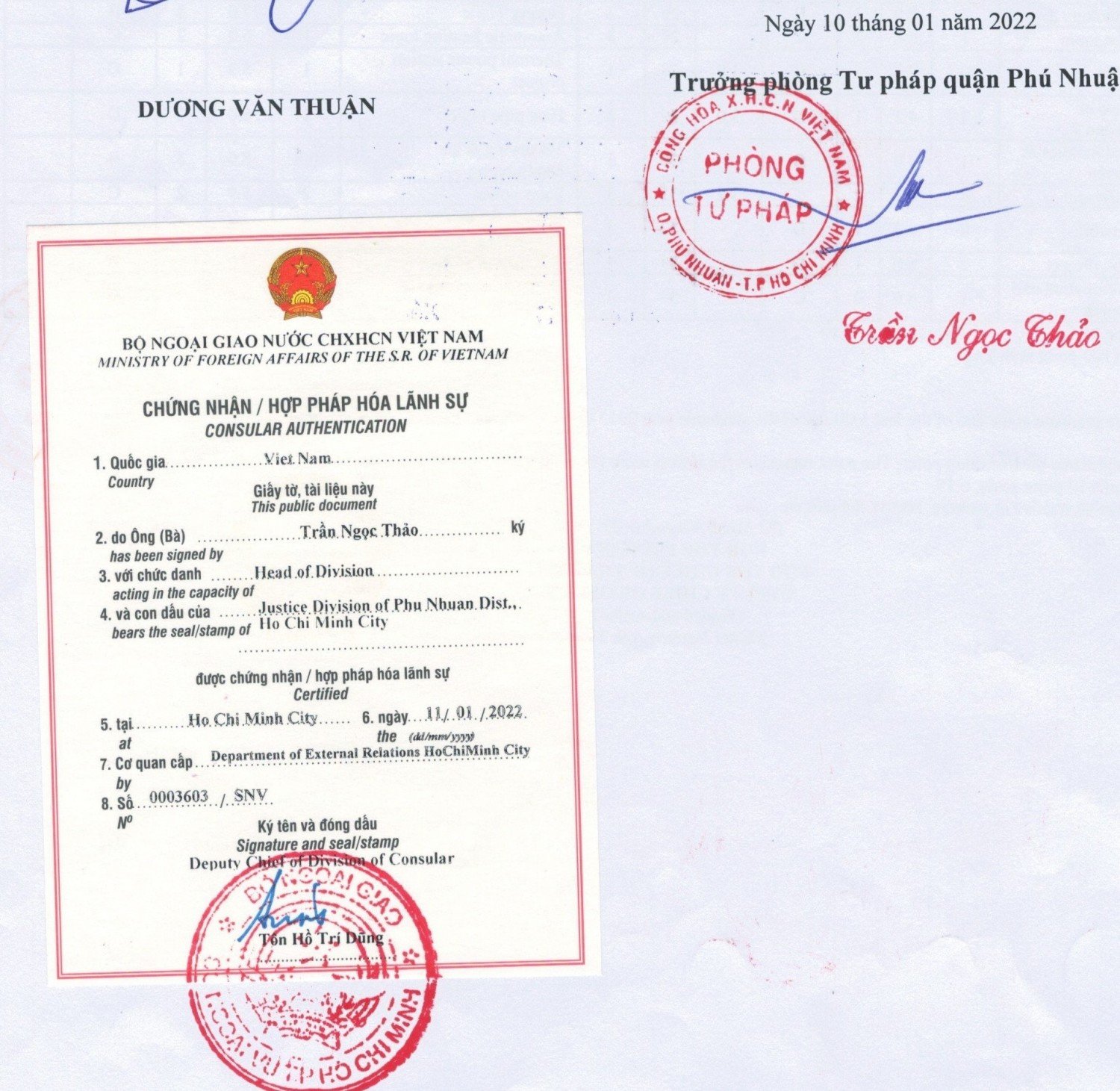Tem Chứng thực ở Cục lãnh sự